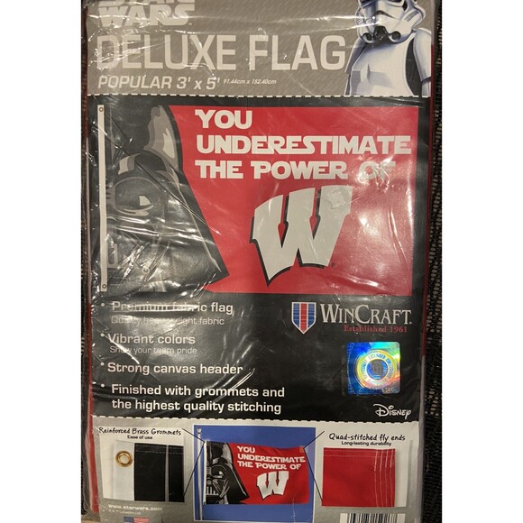 Star Wars University of Wisconsin UW Badgers Large Outdoor Flag yard Banner - Picture 1 of 2